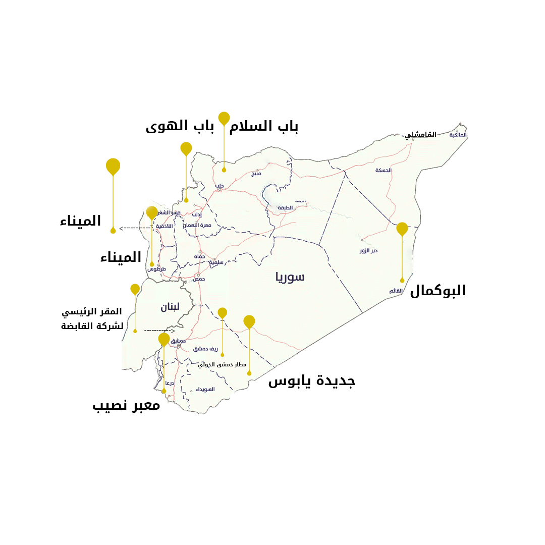 خريطة سوريا مع نقاط الفروع